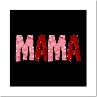 Retro Groovy Mama is My Valentine Cute Heart Boys Girls Kids Posters and Art